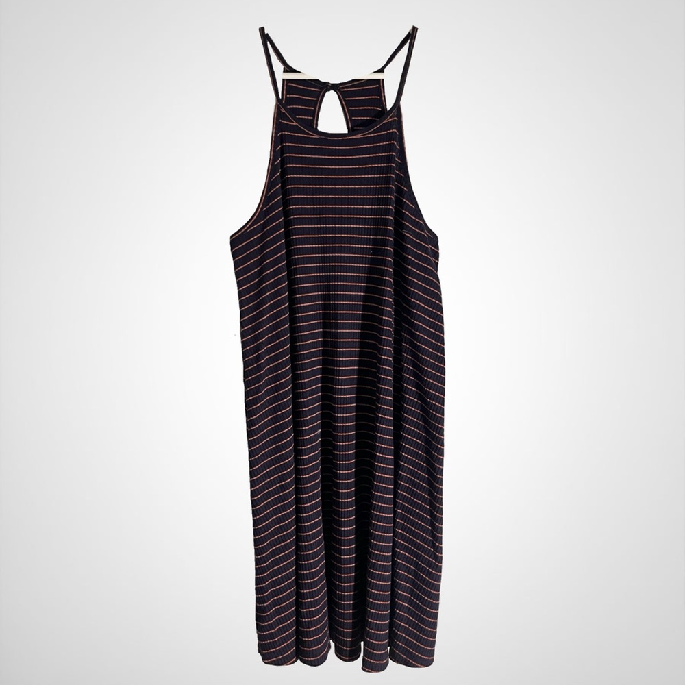 Blue & pink striped dress